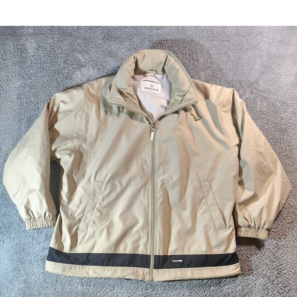 Munsingwear Grand Slam Men’s Full Zip Jacket Beige Fleece Lined Size XL Hooded